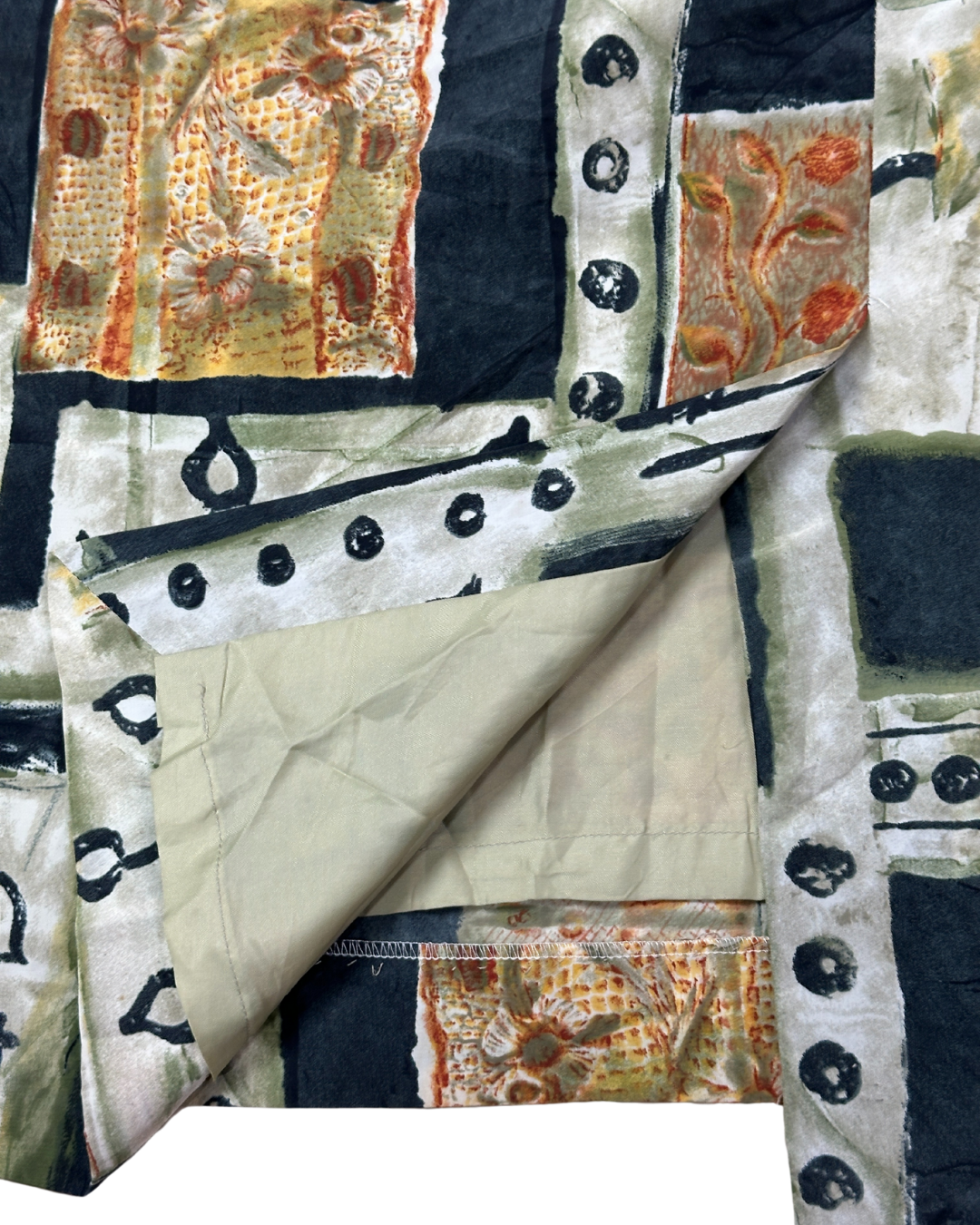 Vintage Patchwork Abstract Midi Skirt
