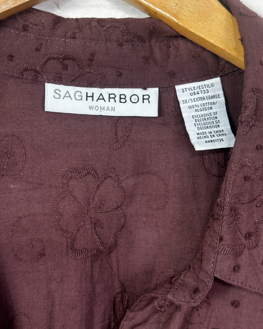 Sagharbor Embroidered Women's Shirt 3XL
