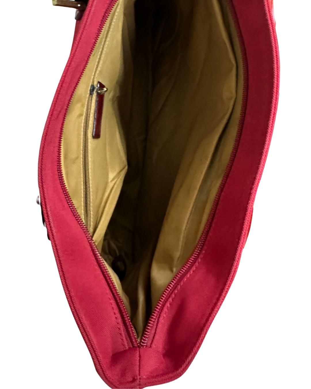 The Bridge Luxury Italian Red Canvas & Leather Tote Bag