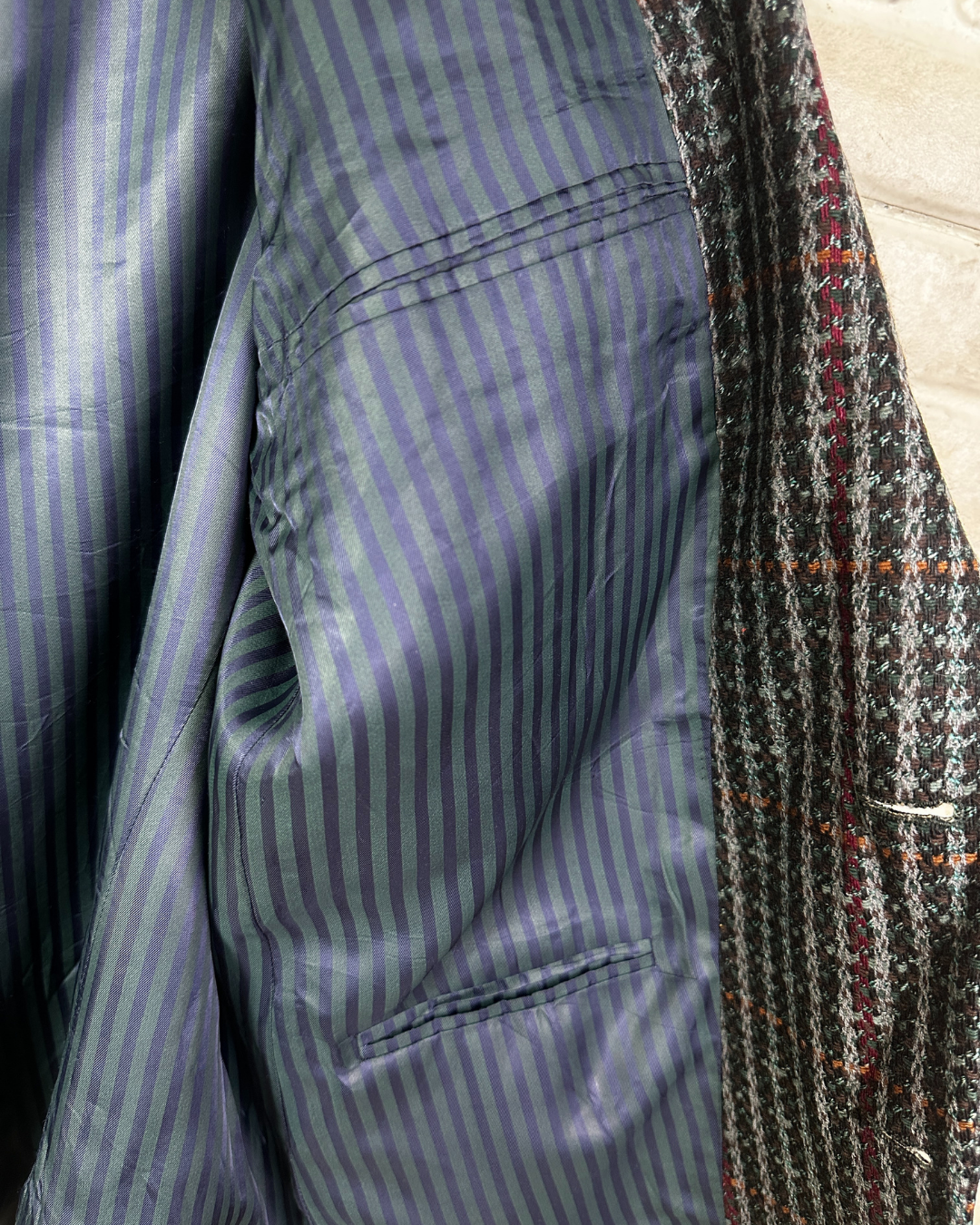 Vintage Facis Pure Virgin Woo lCheckered Blazer