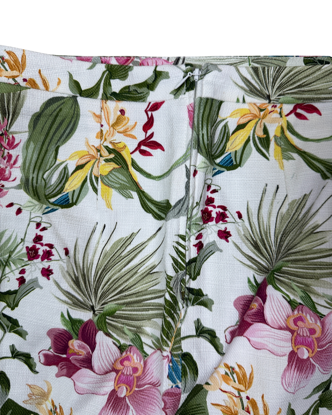 Tropical Floral Print Pencil Skirt