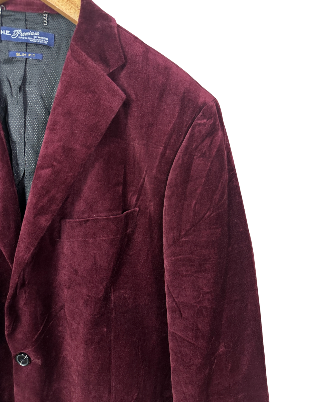 H.E. Premium by Mango Men's Slim Fit Velvet Blazer 54