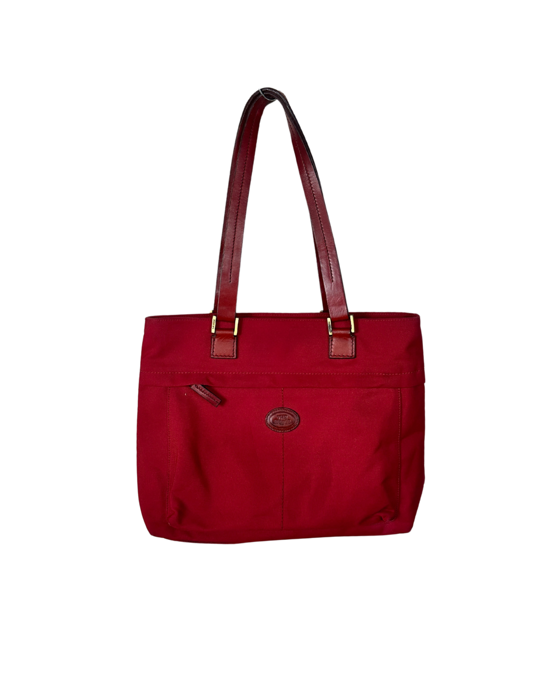 The Bridge Luxury Italian Red Canvas & Leather Tote Bag