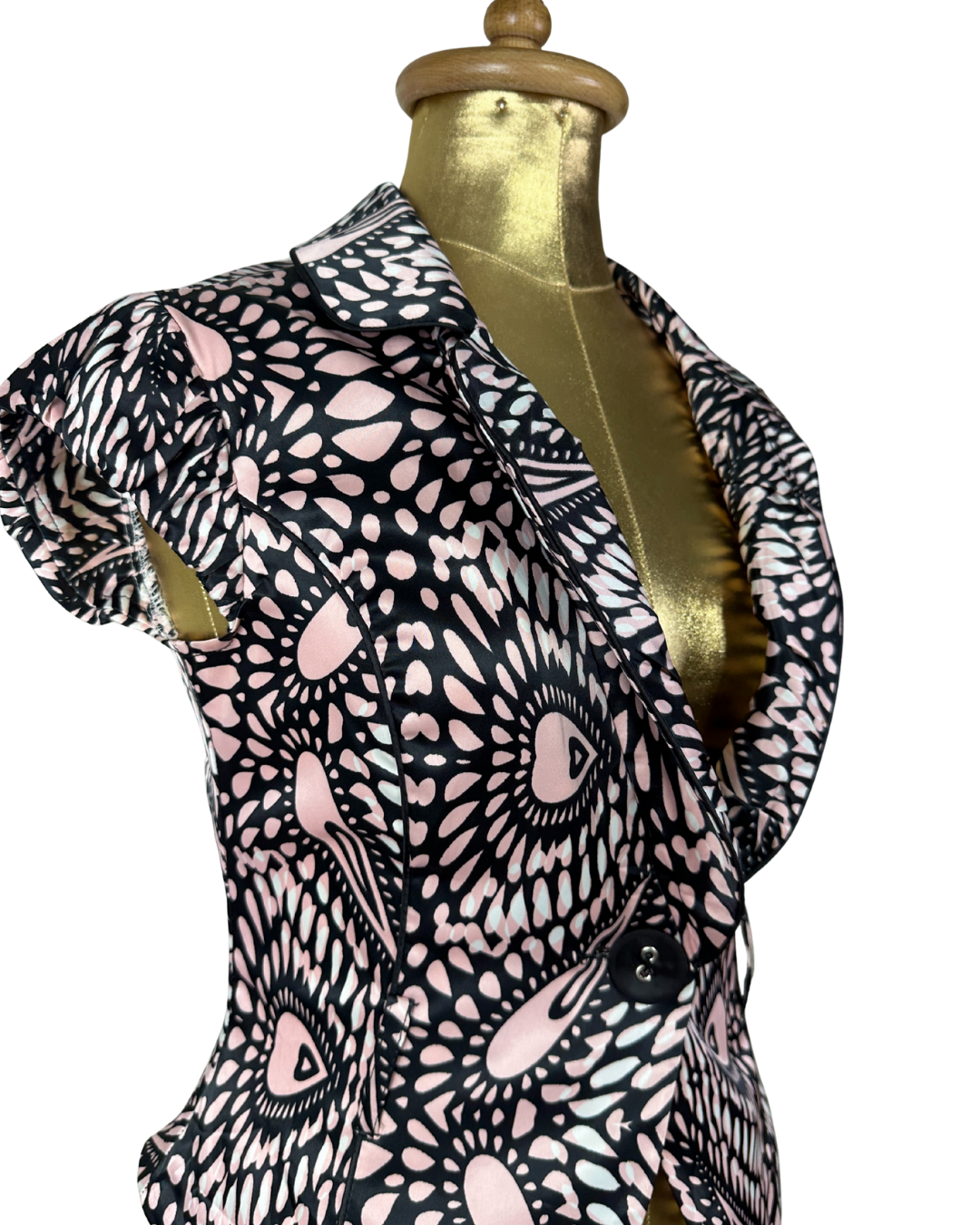 Nominal One-Button Fitted Blouse