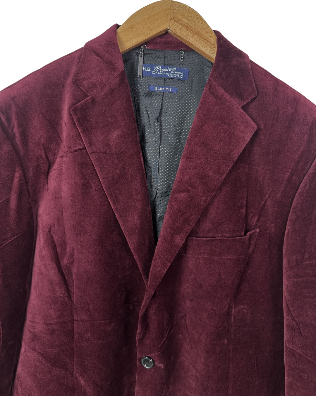 H.E. Premium by Mango Men's Slim Fit Velvet Blazer 54