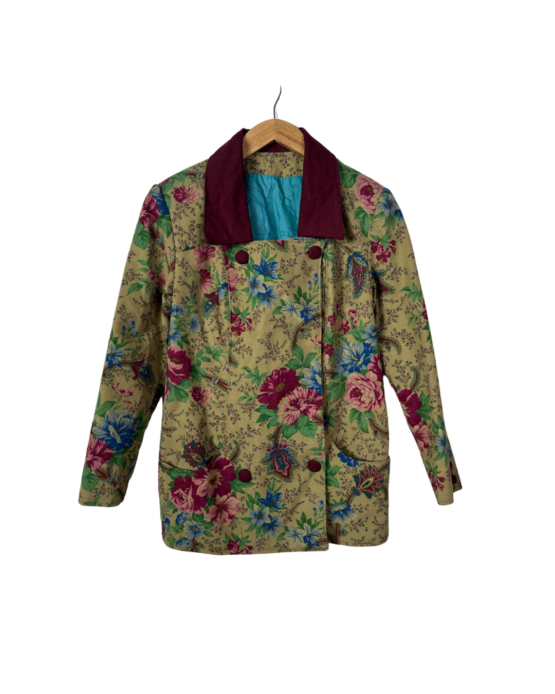 Vintage Floral Women's Double-Breasted Blazer