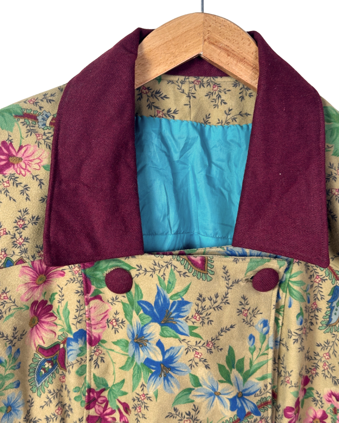 Vintage Floral Women's Double-Breasted Blazer