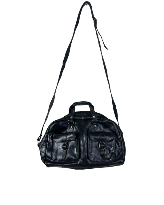 Vintage Genuine Leather Satchel Bag w/ Front Pockets