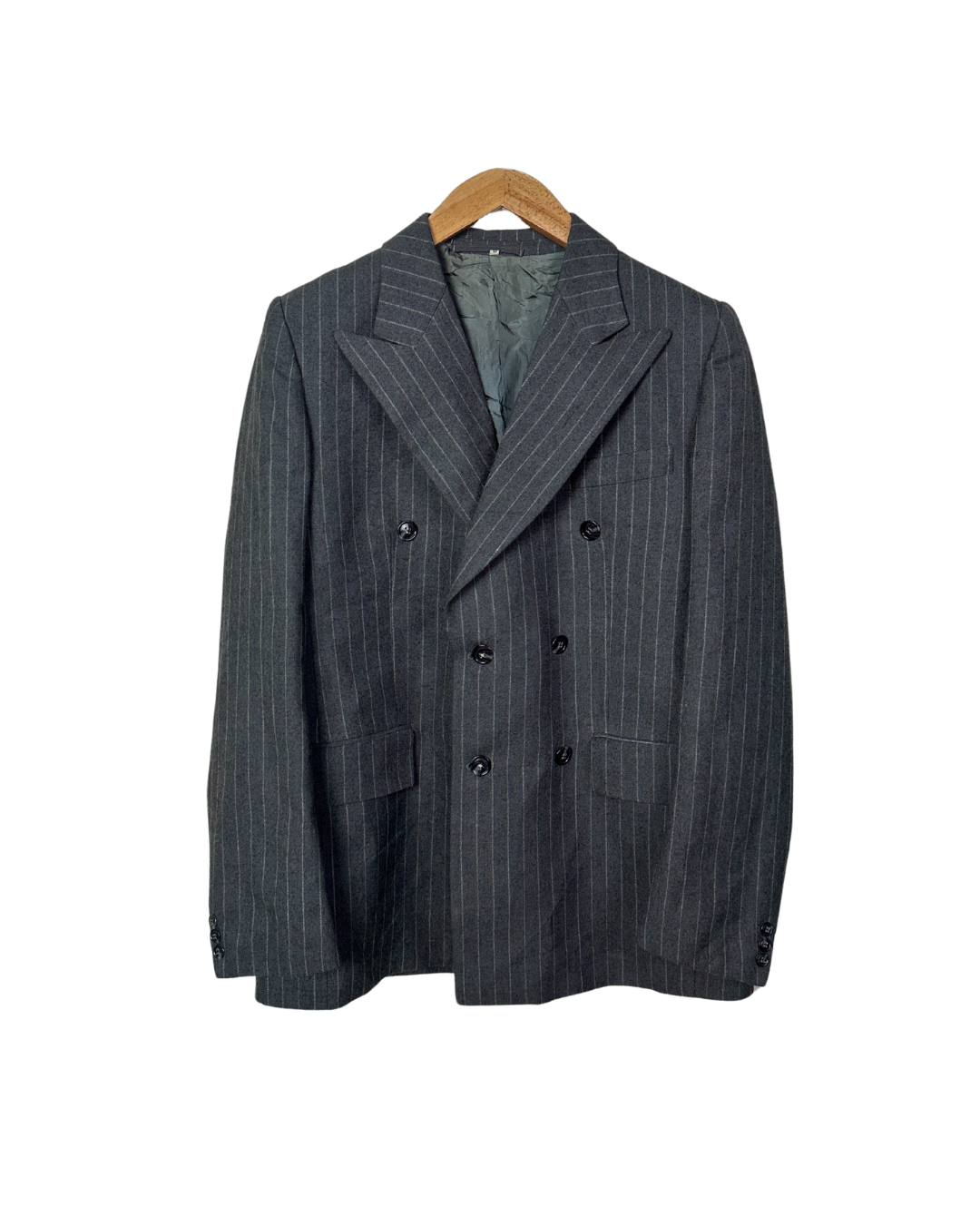 Vintage Double-breasted Wool-Blend Blazer 50