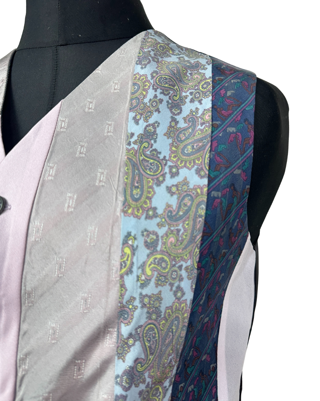 Retied Upcycled Necktie Vest - Medium