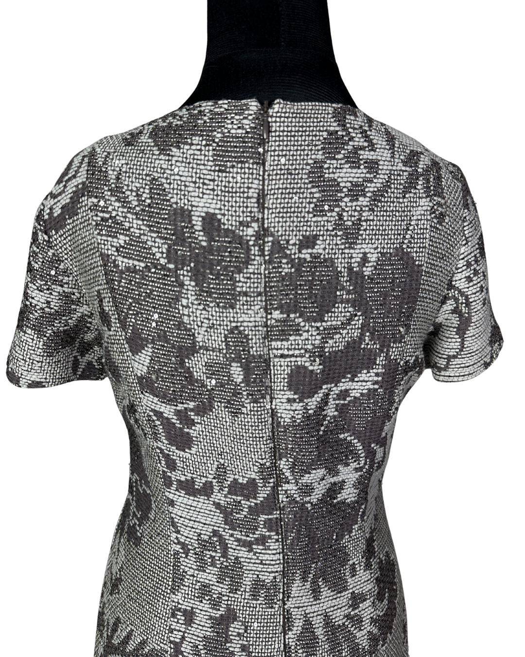 Caroline Biss Floral Brocade Midi Dress with Waist Detail