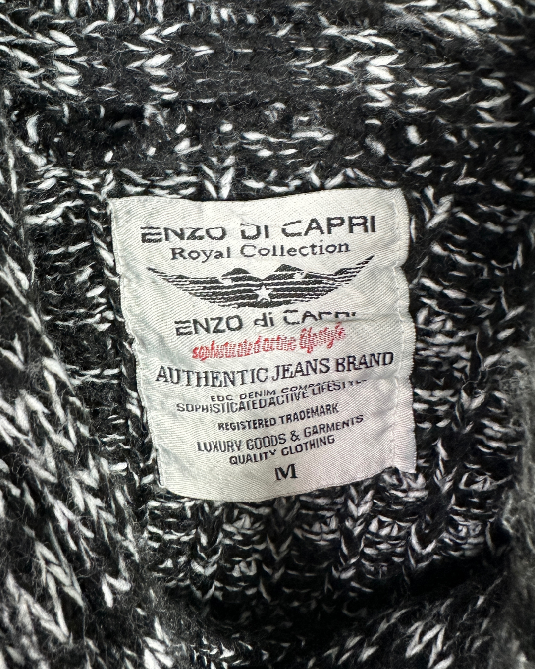 Enzo Di Capri Wool-Blend Cable-Knit Sweater Medium