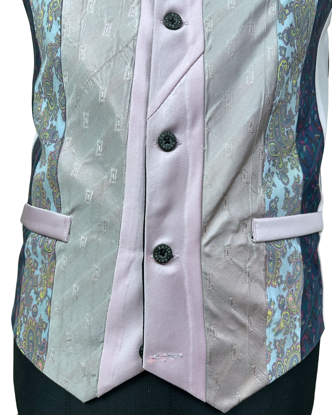Retied Upcycled Necktie Vest - Medium