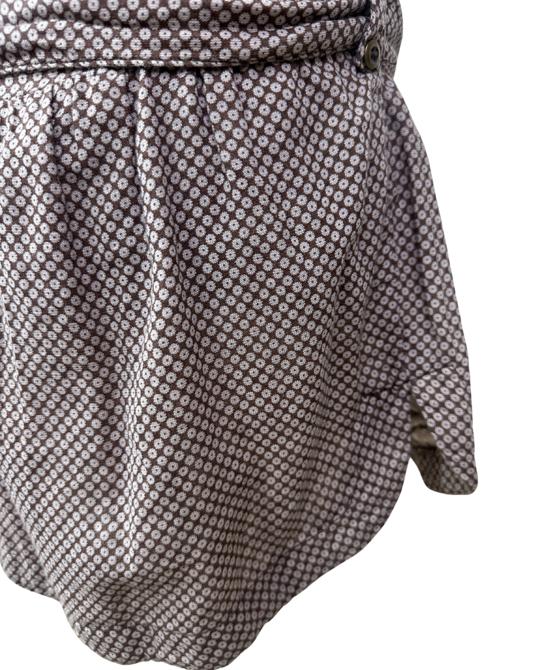 90s Geometric Print Dress with Tie Waist & Pockets