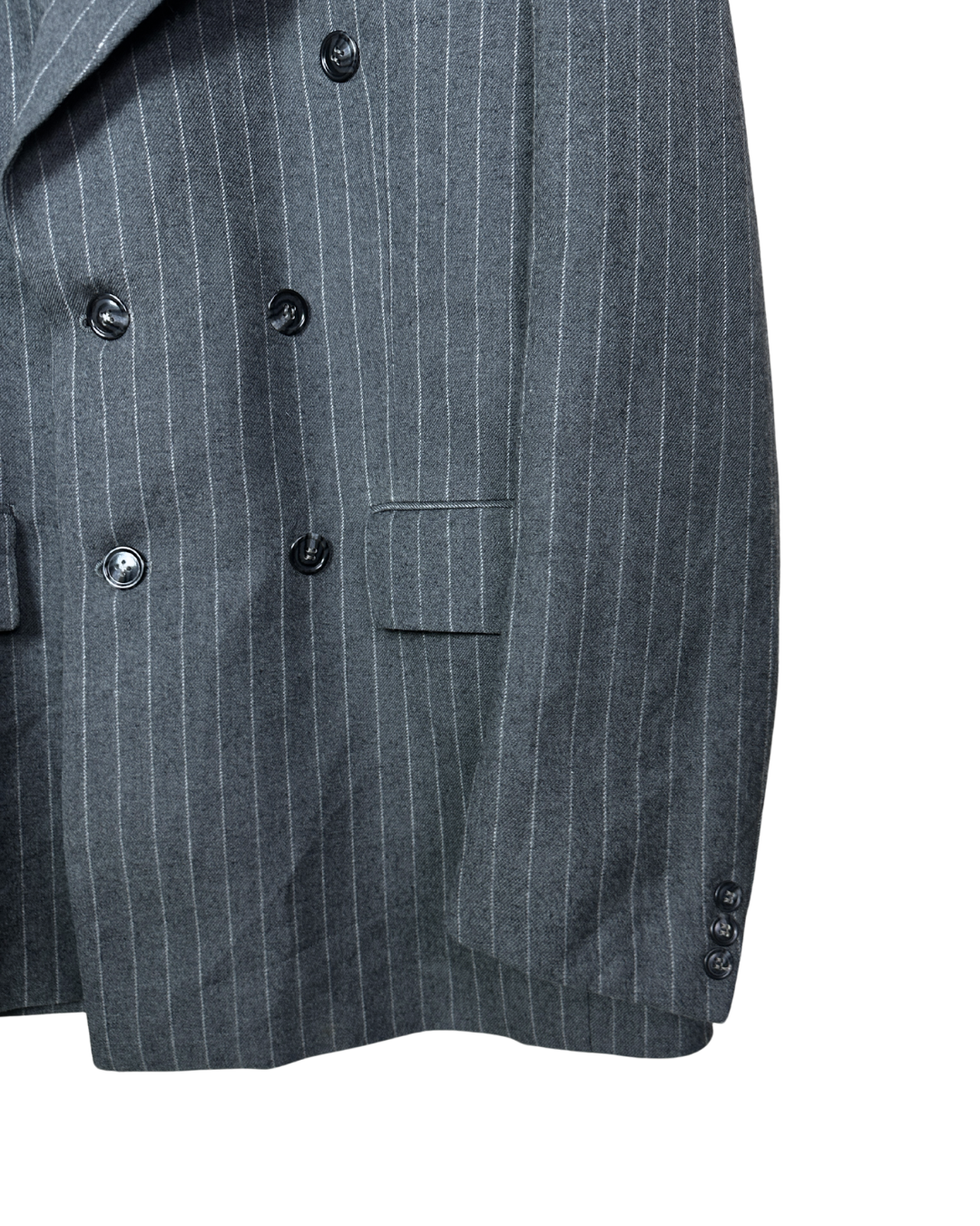 Vintage Double-breasted Wool-Blend Blazer 50