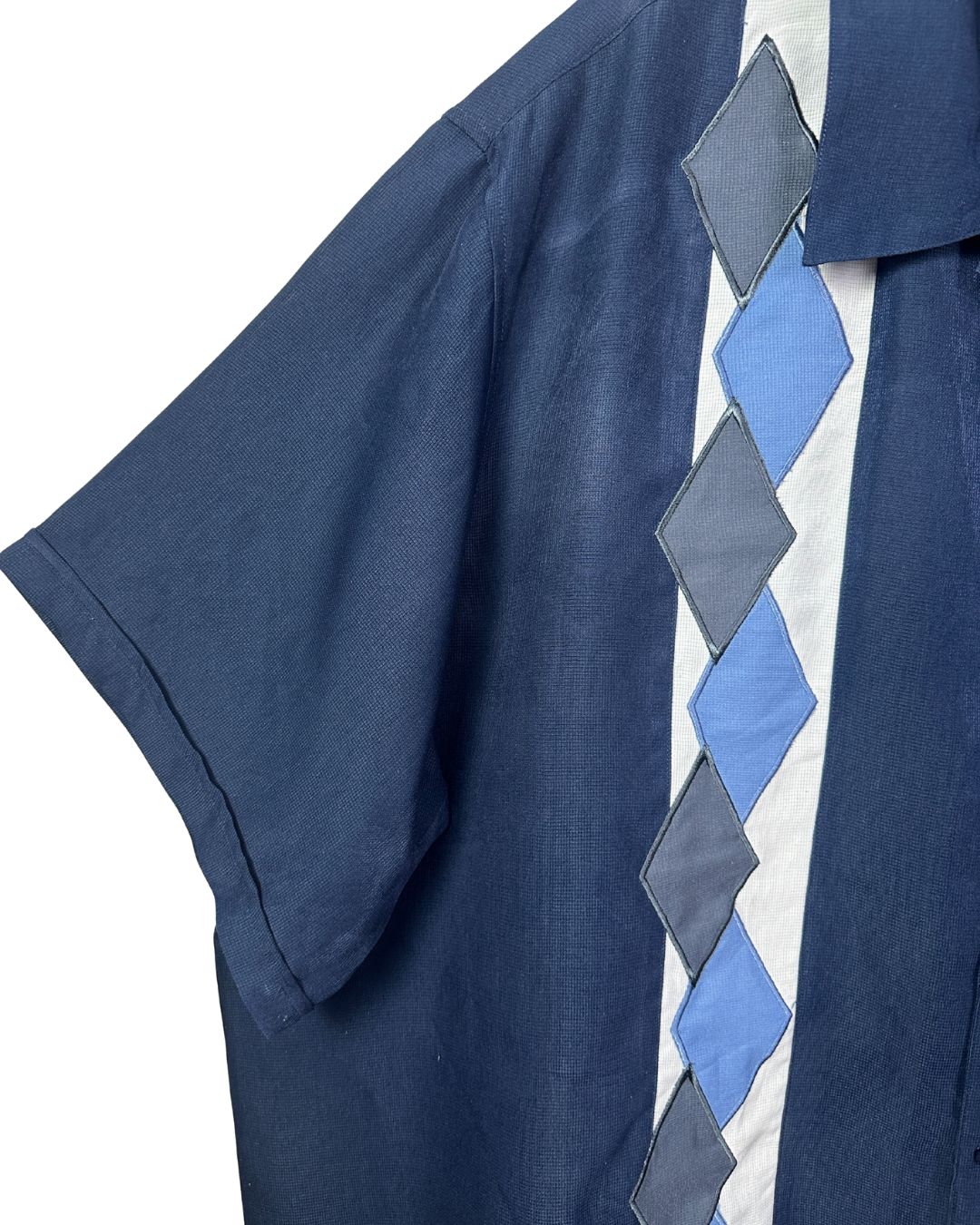 Syntgy Diamond Pattern Bowling Shirt - 4XL