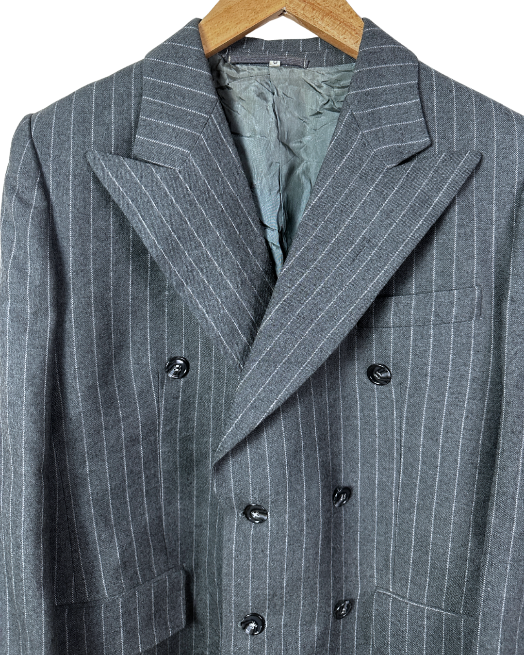 Vintage Double-breasted Wool-Blend Blazer 50