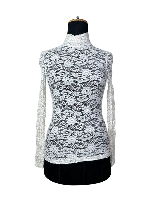 Floral Lace High Neck Top XS/S
