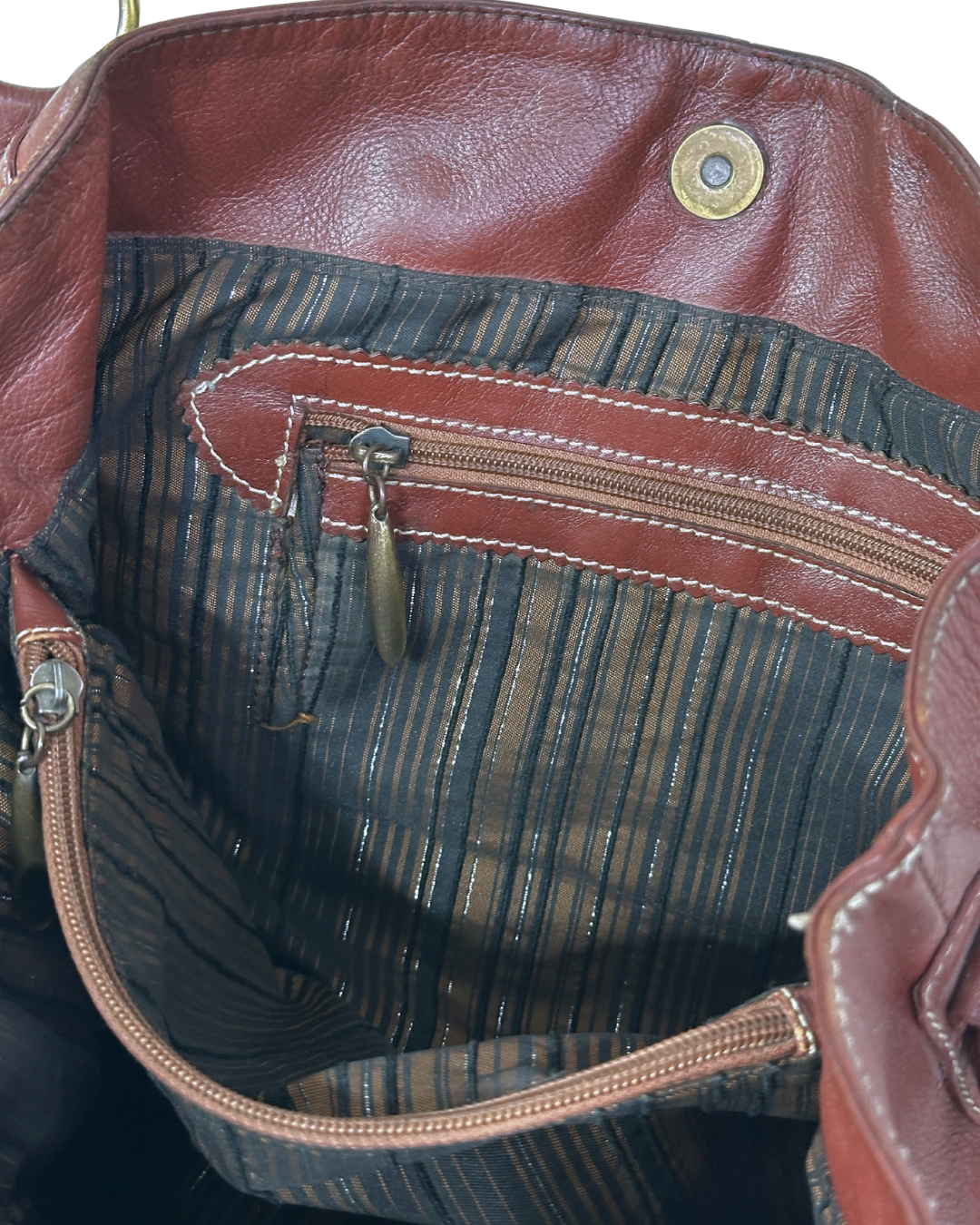 Vintage Burgundy Genuine Leather Shoulder Bag