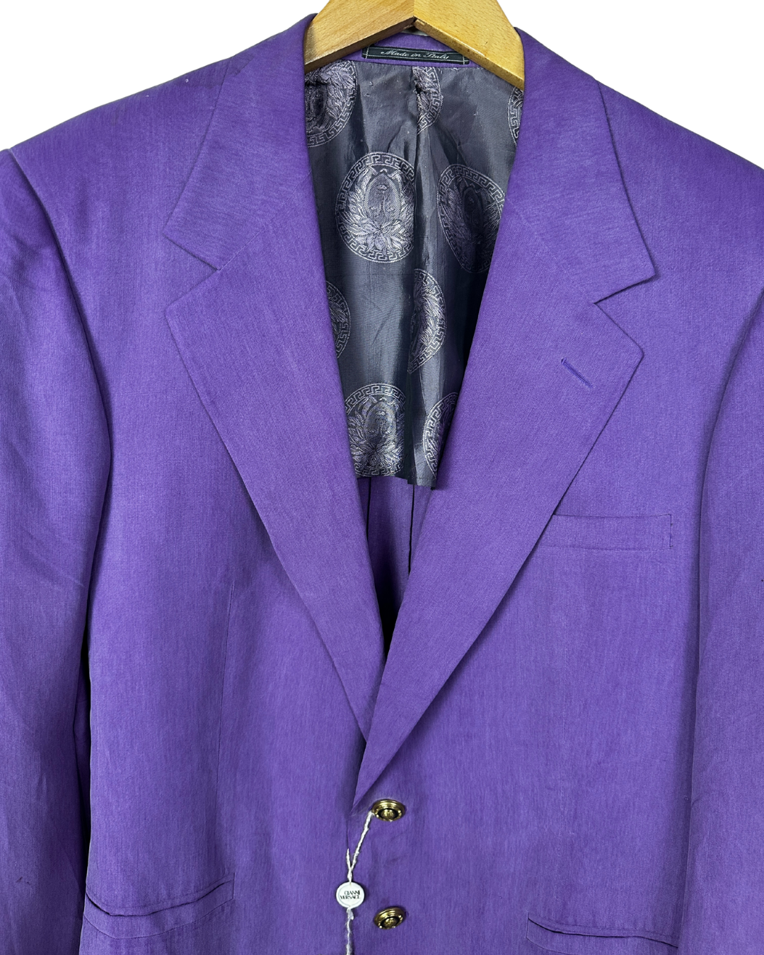 Vintage Deadstock 1990s Gianni Versace Purple Medusa Blazer