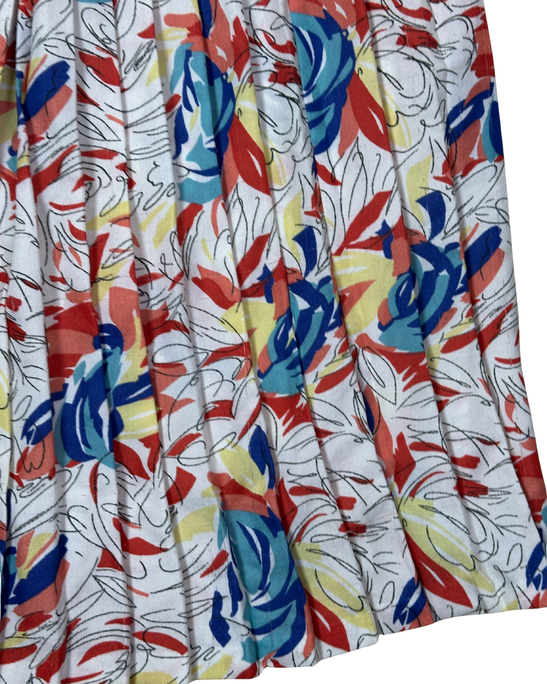 Vintage Pleated Floral Skirt