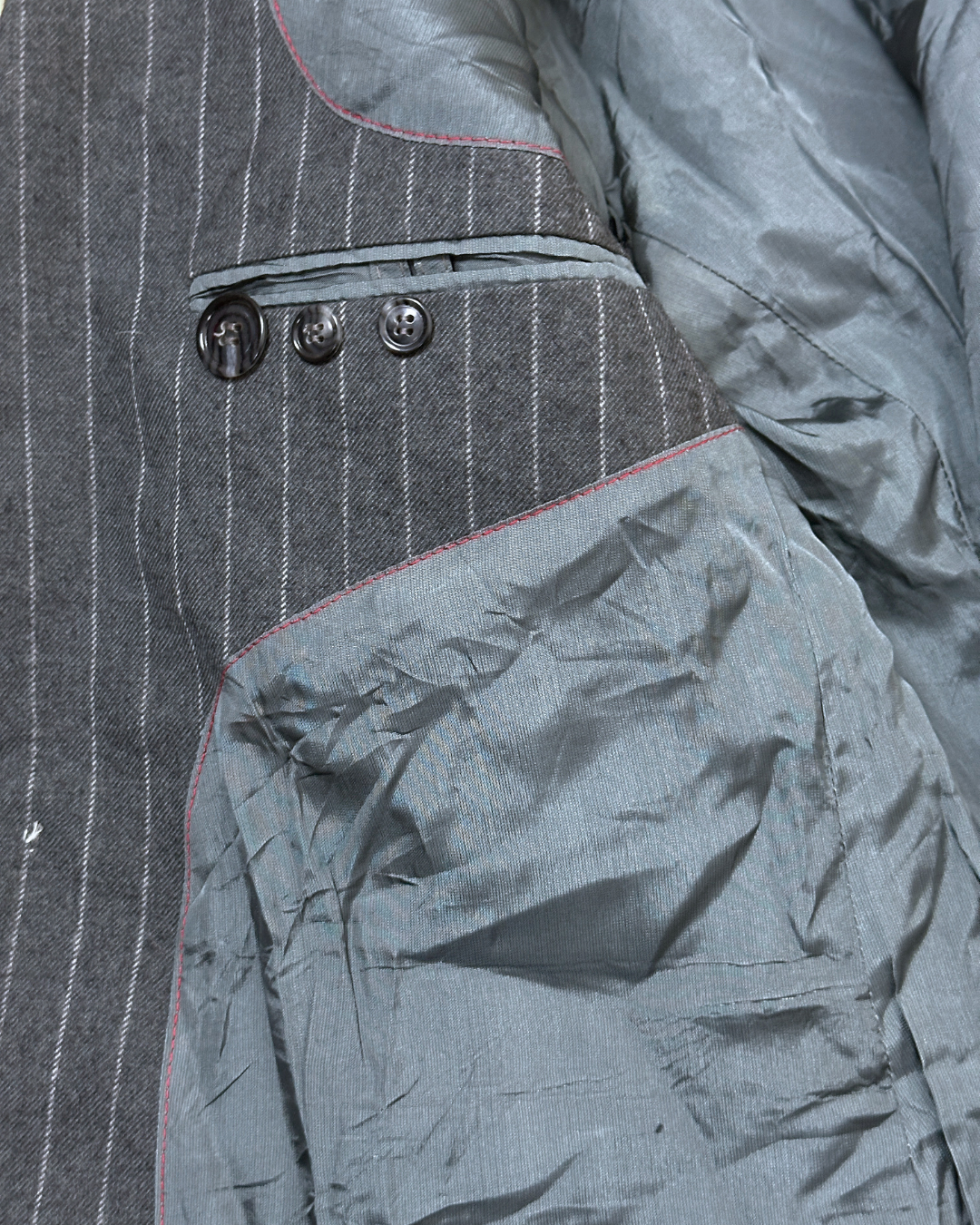 Vintage Double-breasted Wool-Blend Blazer 50