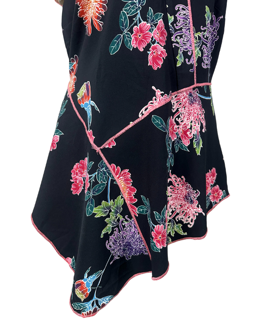 M&S Limited Edition Asian-inspired Floral Asymmetrical Wrap Blouse