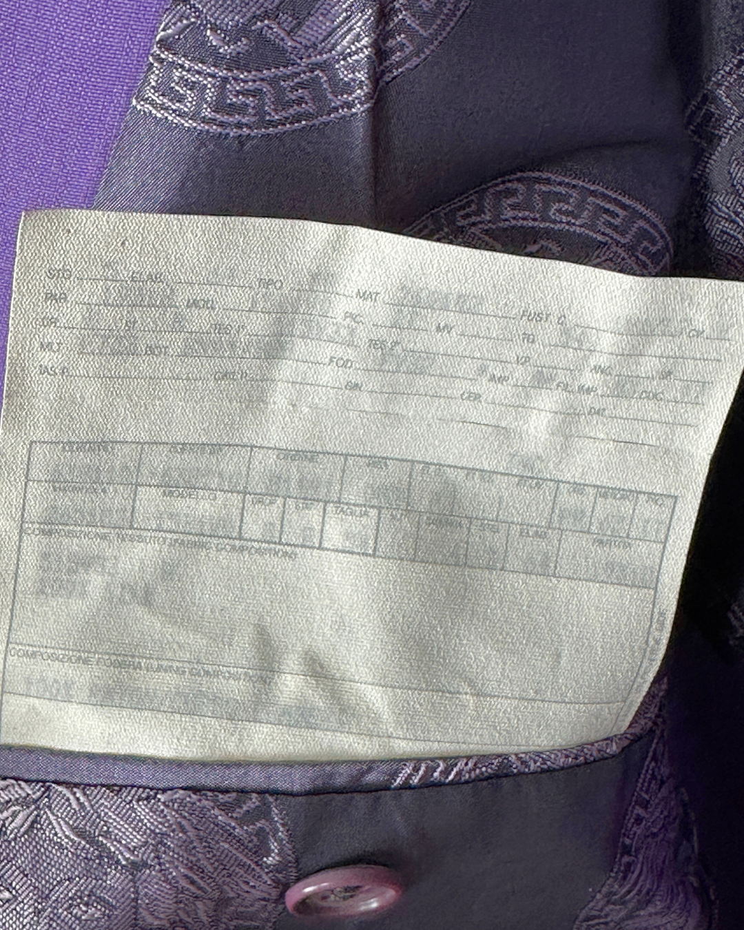 Vintage Deadstock 1990s Gianni Versace Purple Medusa Blazer