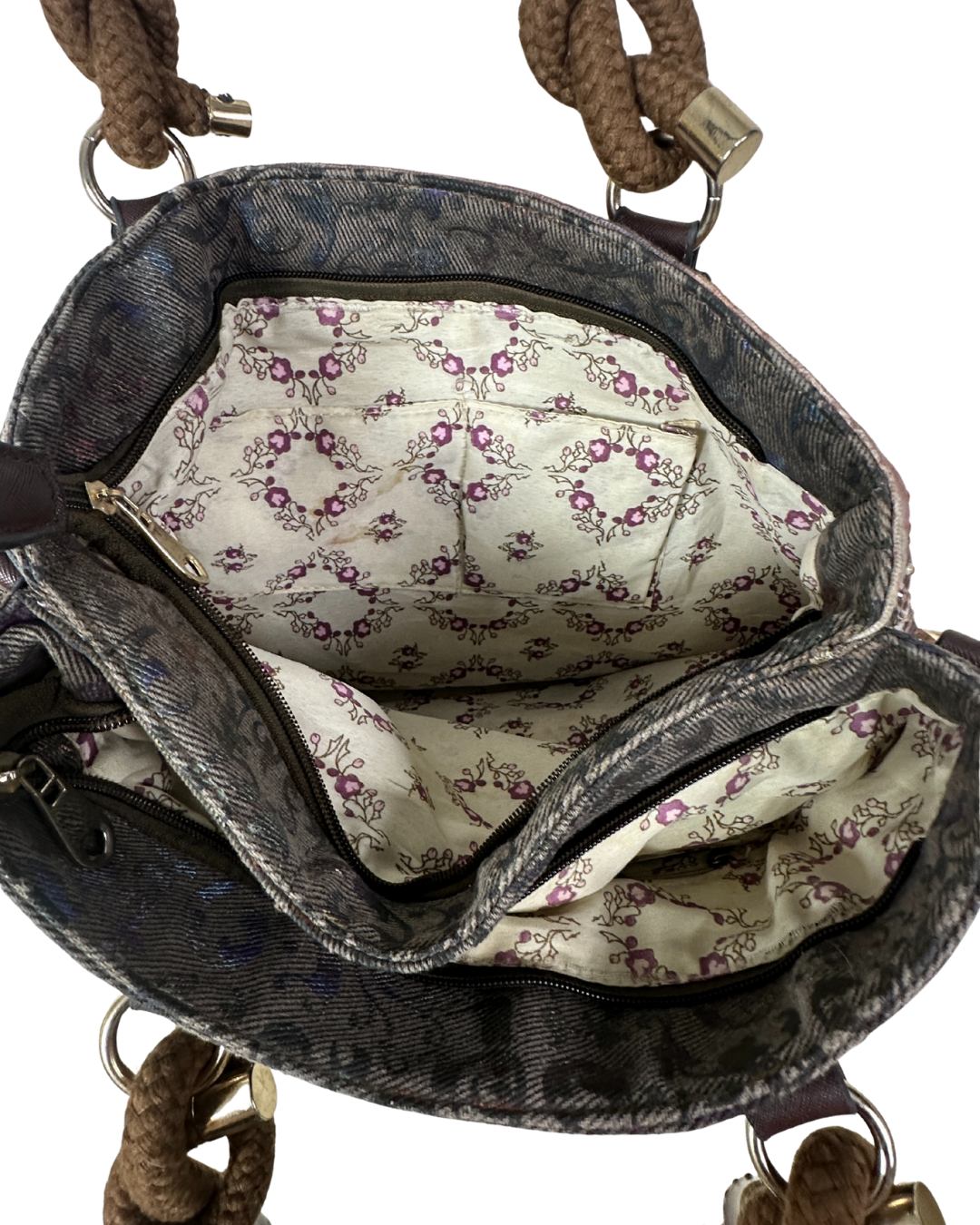 Vintage Y2K Illustrated Tote Bag with Rope Handles
