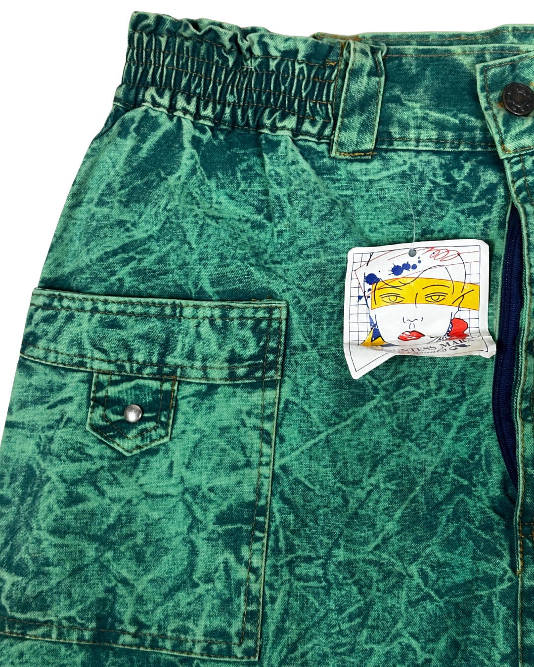 Vintage 80s/90s Countess Mara Acid Wash Denim Skirt - Medium