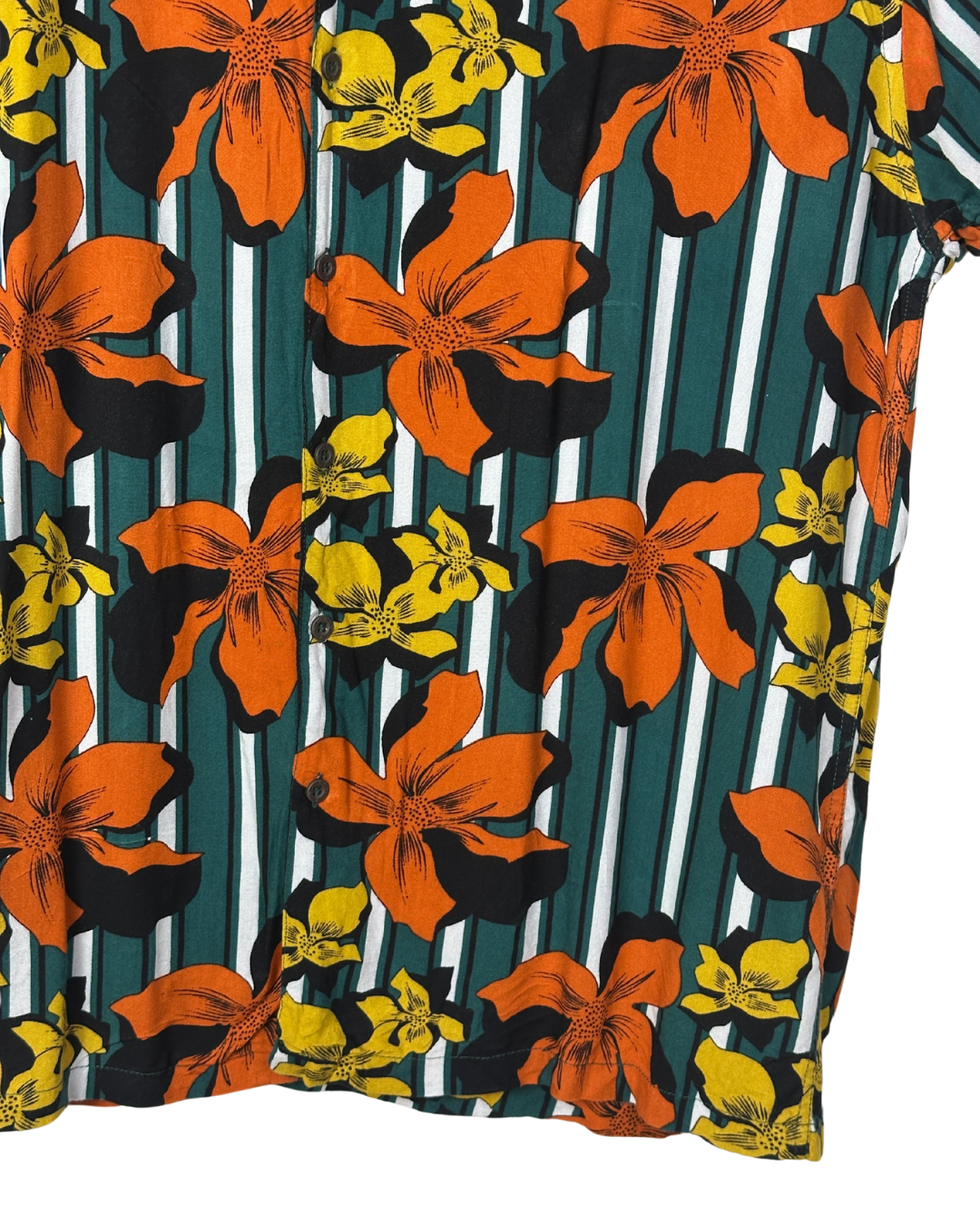 Brave Soul Striped Floral Shirt Large