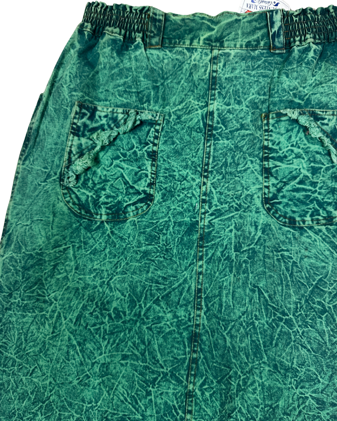 Vintage 80s/90s Countess Mara Acid Wash Denim Skirt - Medium