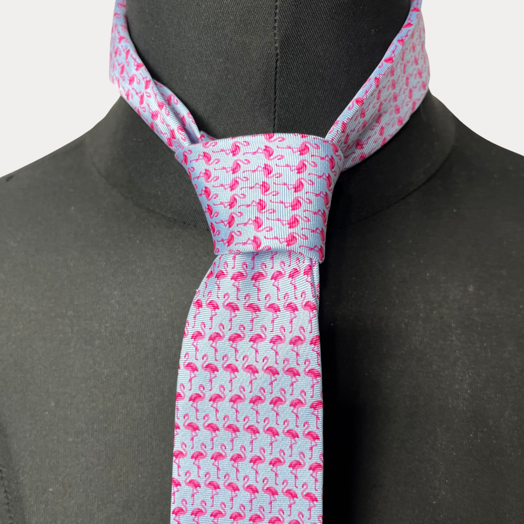 Brand New C&A Silk Flamingo Pattern Necktie