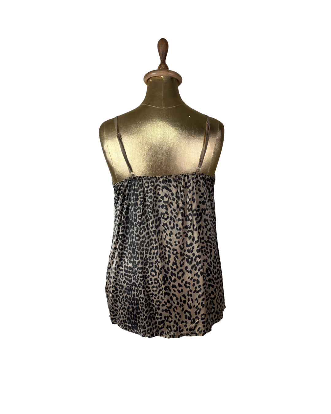 Leopard Print Satin Cami Top - Adjustable Straps