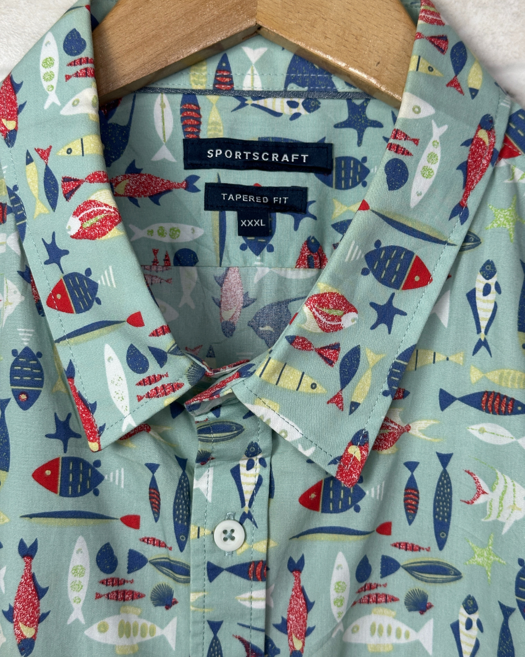 Sportscraft Fish Pattern. Shirt 3XL
