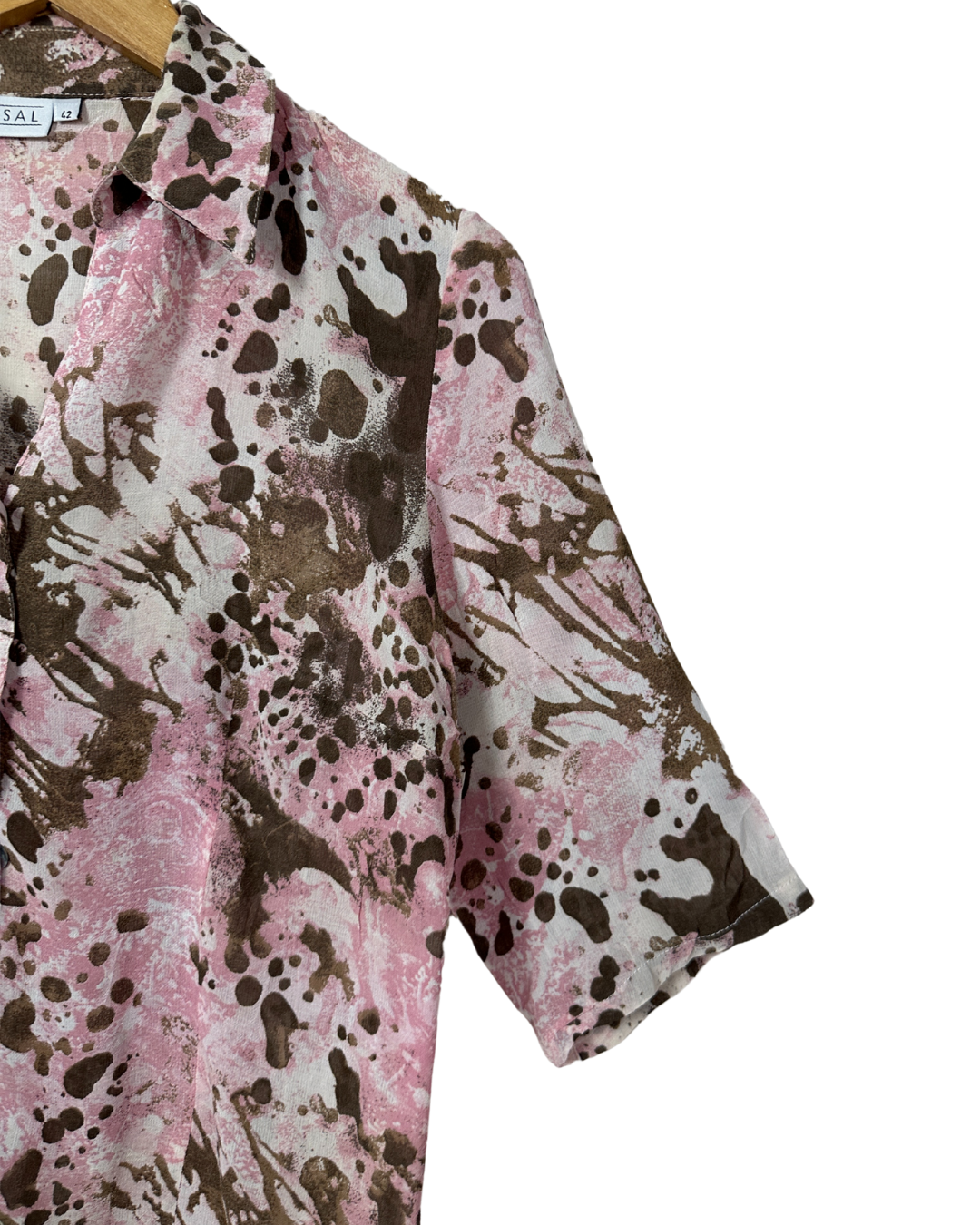 Vintage Barisal Sheer Animal Print Women's Shirt