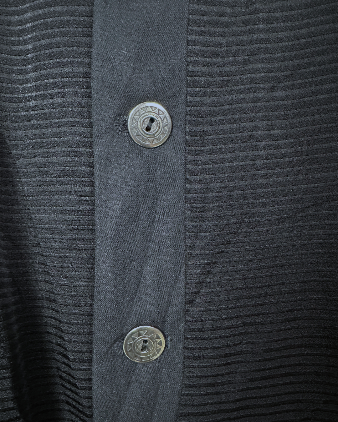 Vintage Babouche Black Ribbed Wool Blend Blazer 52
