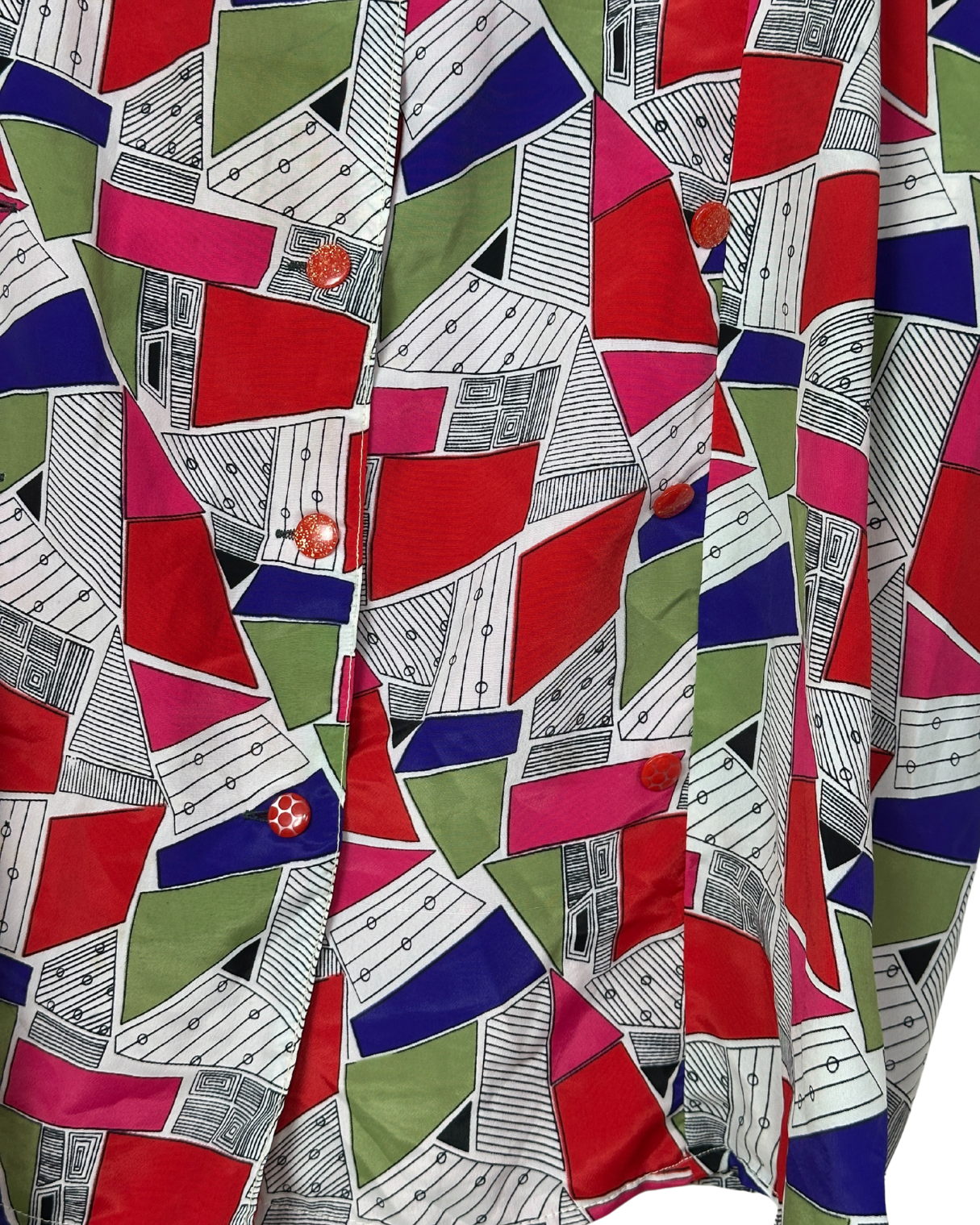 Vintage 80s/90s Abstract Boxy Oversized Blouse Large