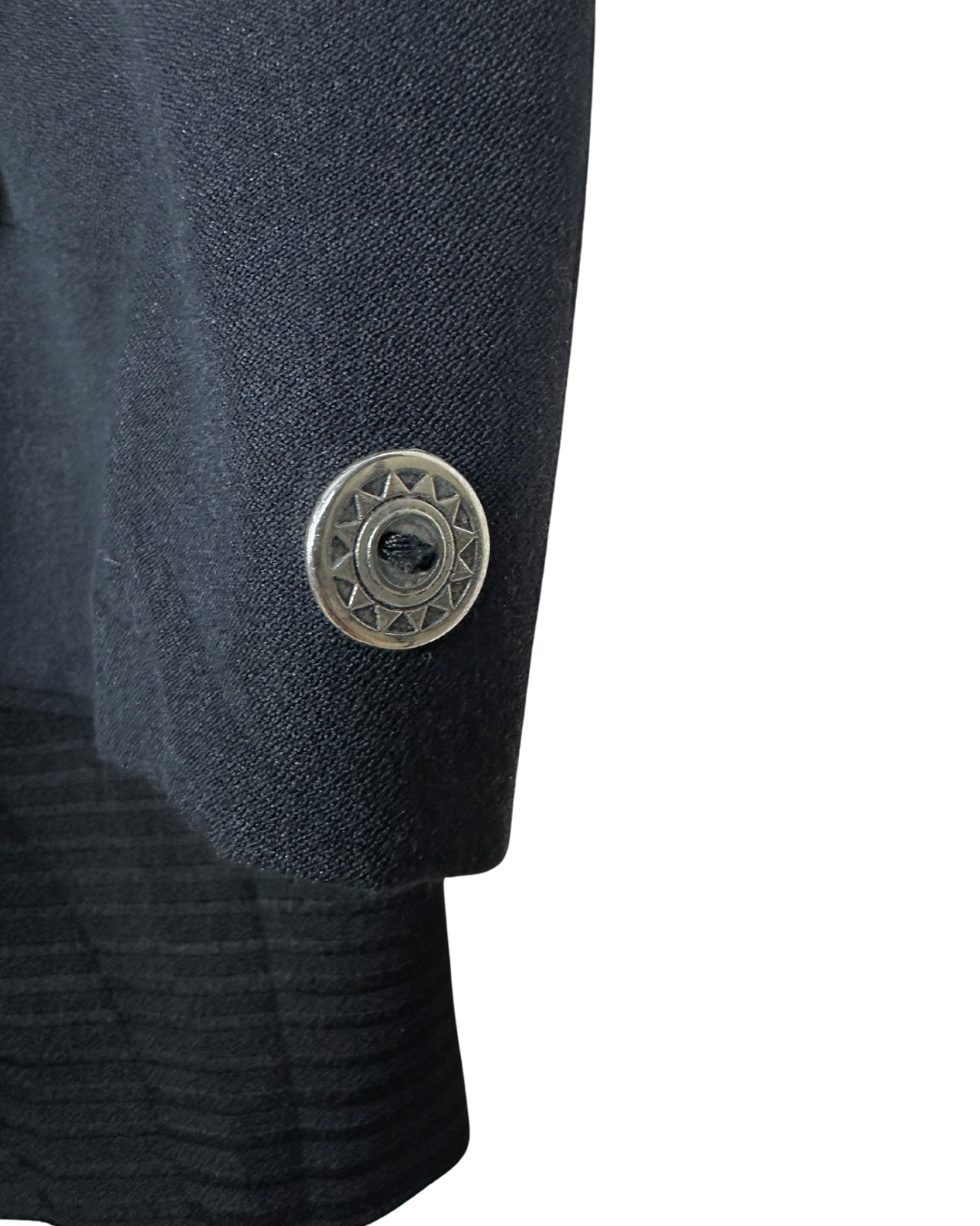 Vintage Babouche Black Ribbed Wool Blend Blazer 52