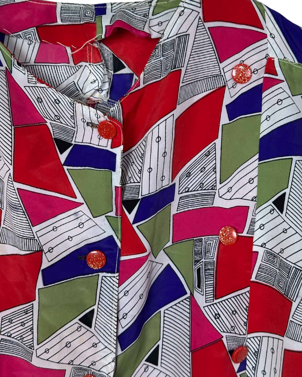 Vintage 80s/90s Abstract Boxy Oversized Blouse Large