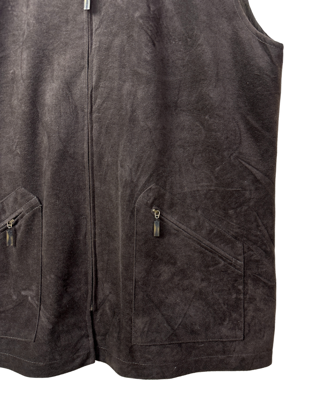 Belle Surprise Suede Zip-up Vest Medium