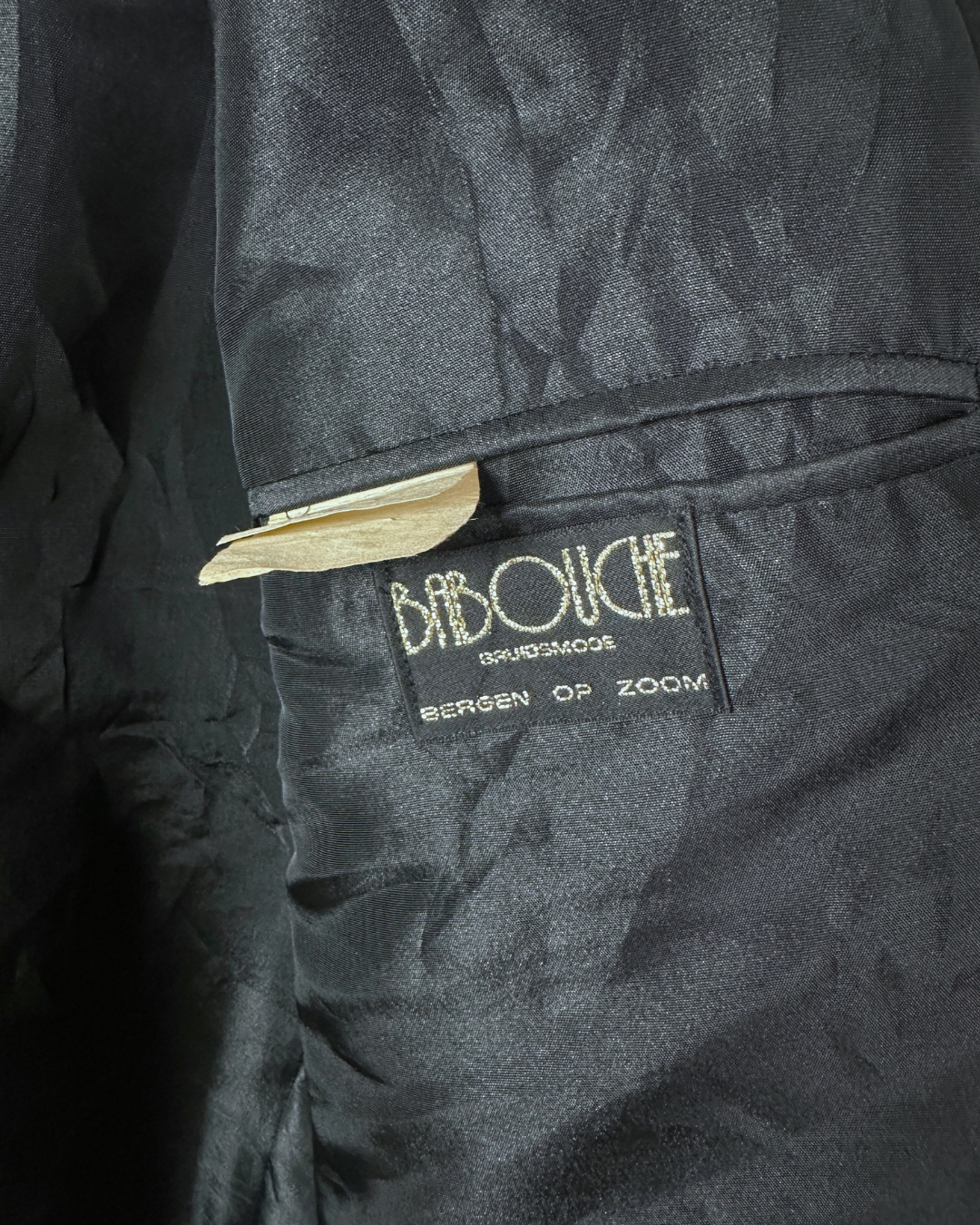 Vintage Babouche Black Ribbed Wool Blend Blazer 52