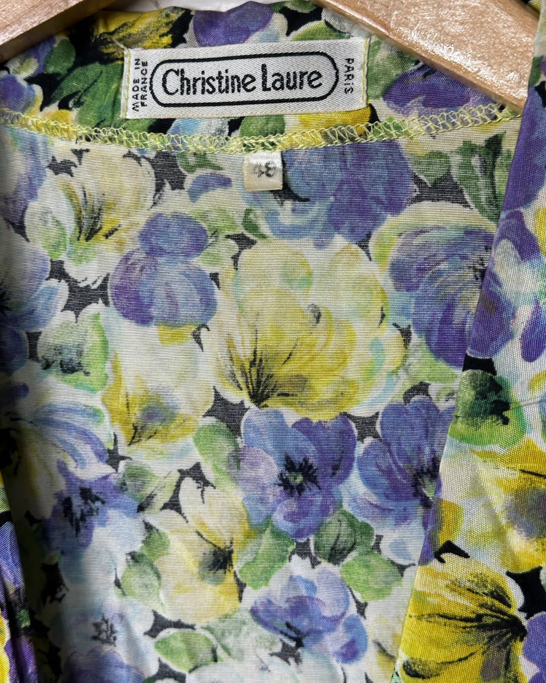 Vintage Christine Laure Floral Blouse Made in France - Women's XL