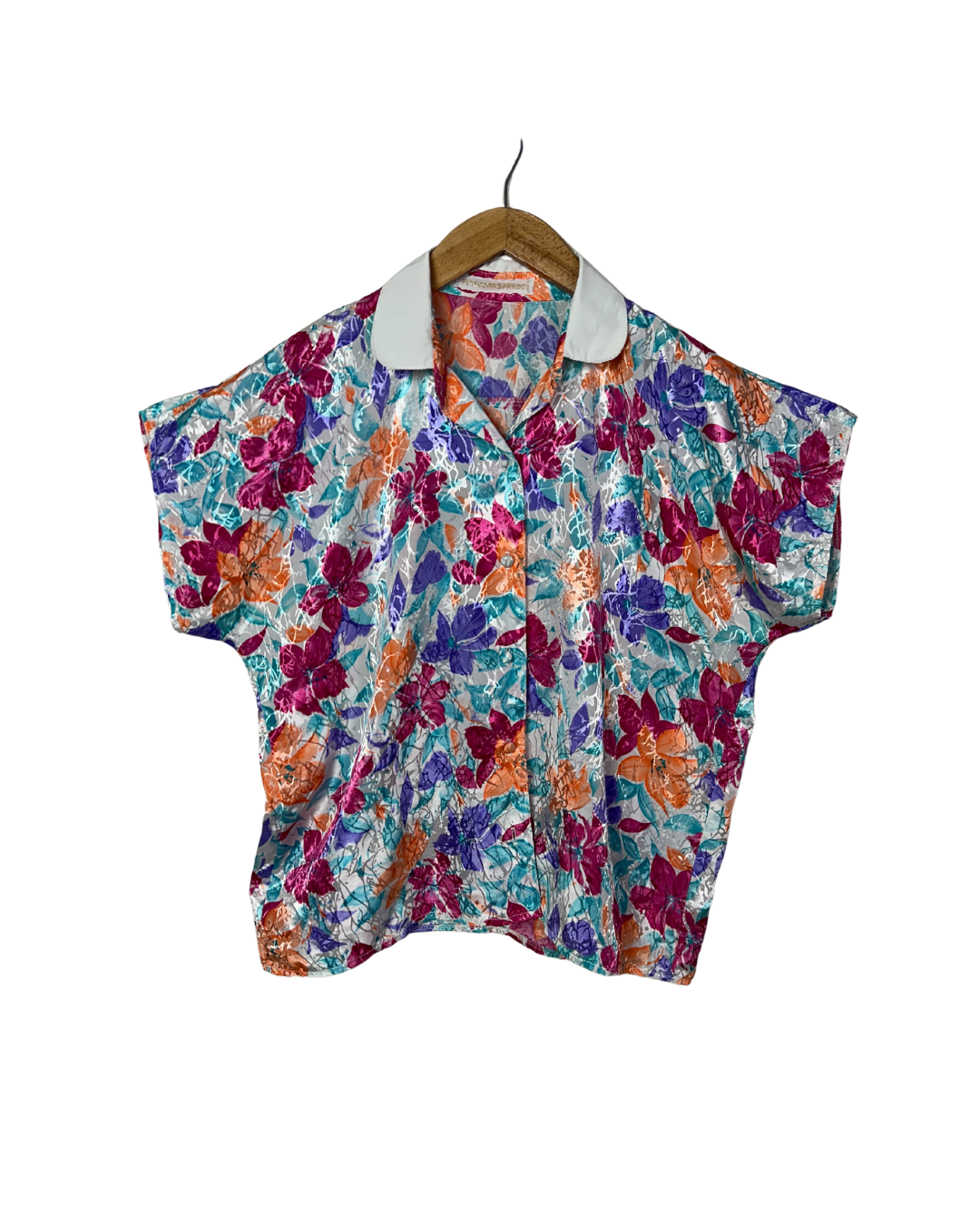 80s Jacquard Blouse XL