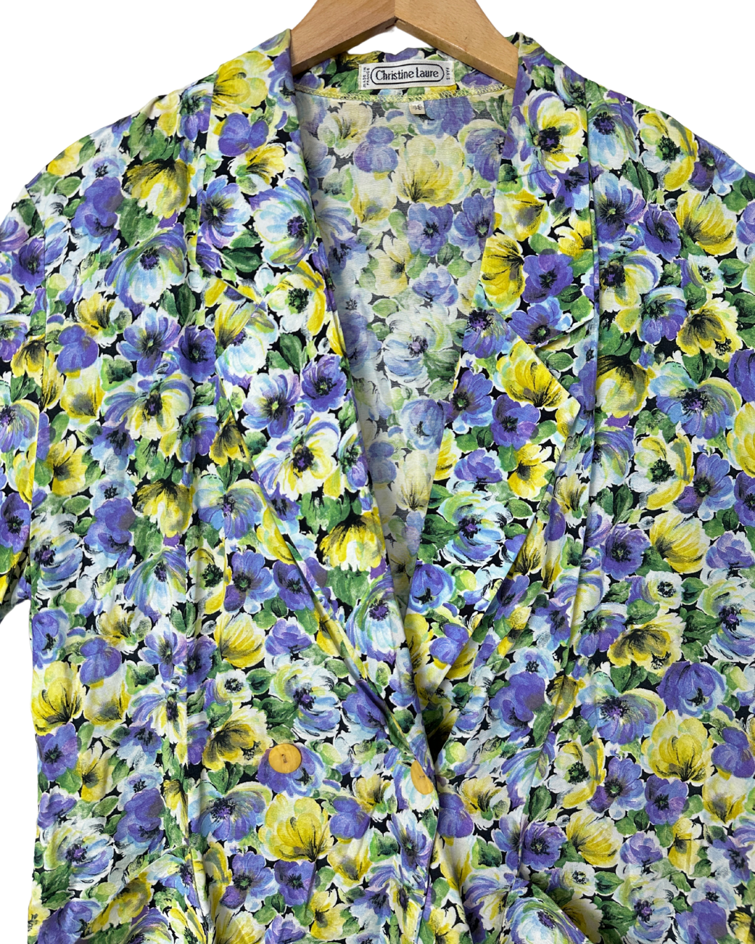 Vintage Christine Laure Floral Blouse Made in France - Women's XL