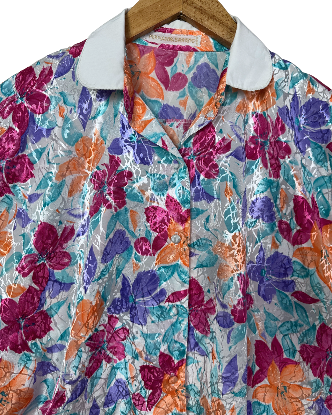 80s Jacquard Blouse XL