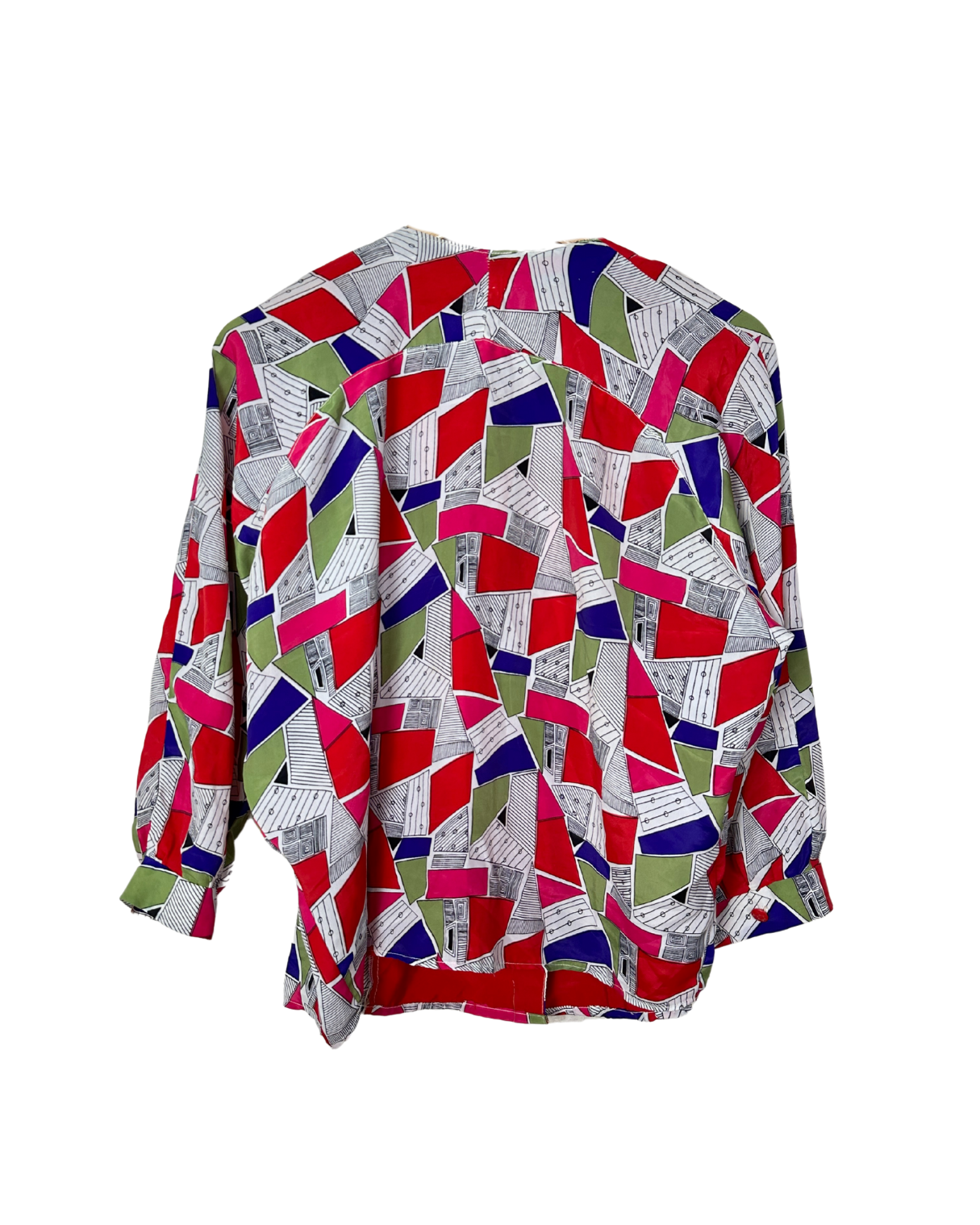 Vintage 80s/90s Abstract Boxy Oversized Blouse Large