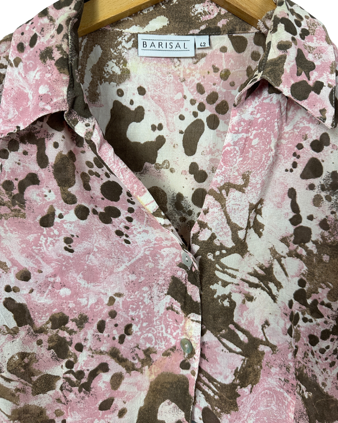 Vintage Barisal Sheer Animal Print Women's Shirt