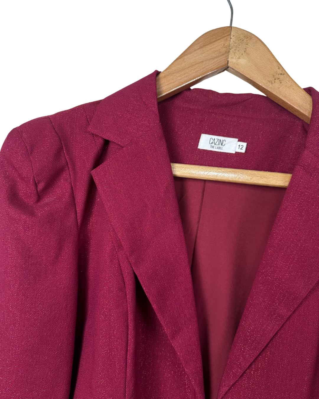 Caznic The Label Shimmering Open Front Blazer