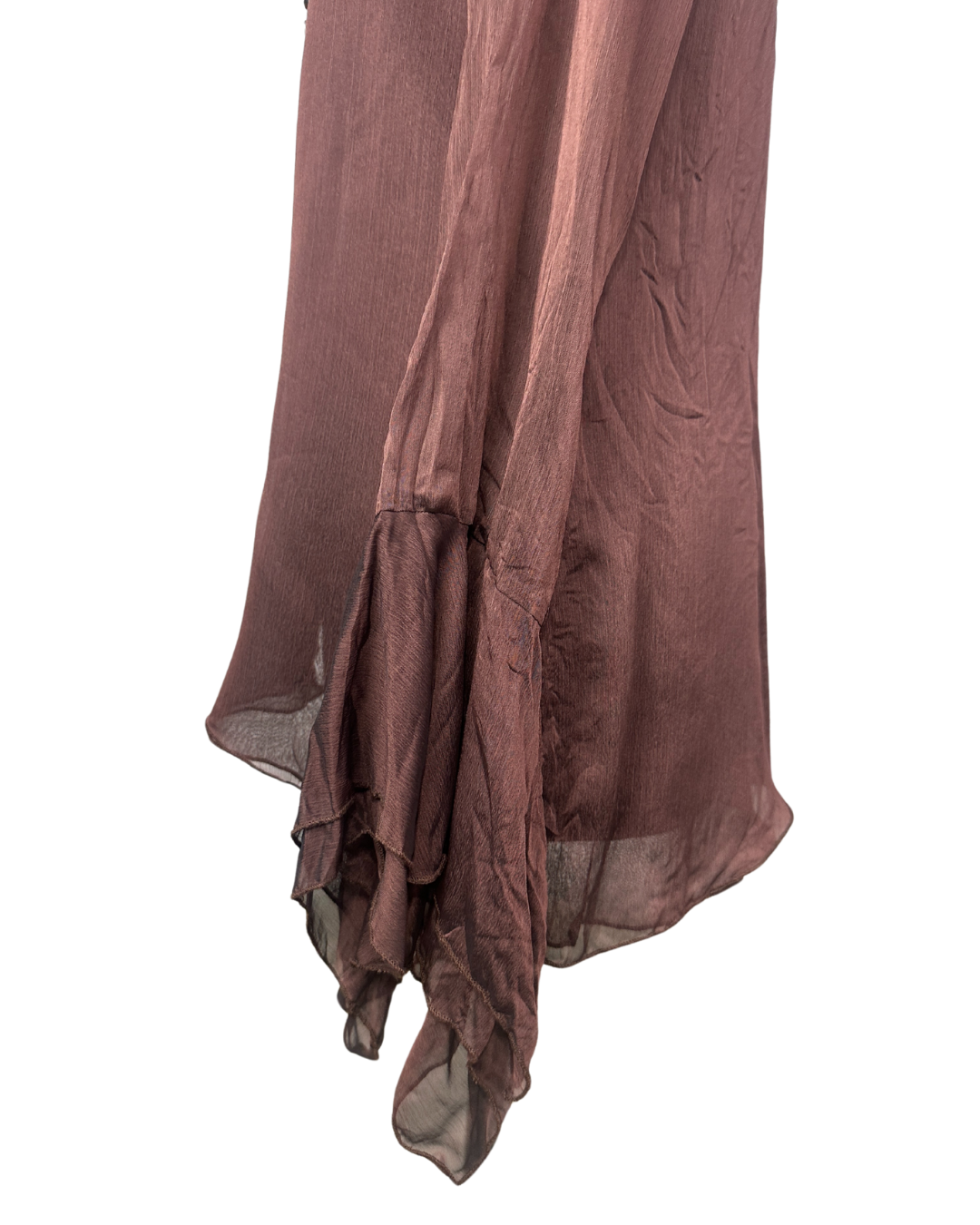 Sequin Embroidered Asymmetrical Blouse with Bell Sleeves